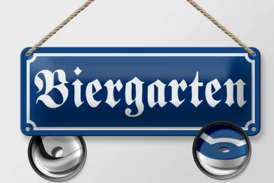 Produktbild von Blechschild Biergarten, 27 x 10 cm, Blechschilder Spruch Getränk, Alkohol, Bier