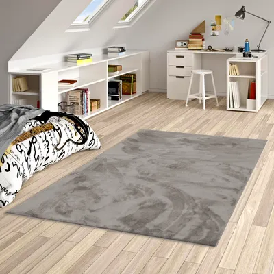 Produktbild von Super Soft Hochflor Langflor Teppich Melia Kids Grau, Größe:140x200 cm