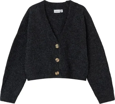 Image de Cardigan Name It Holly Boxy Short Noir 9-10 ans Fille Noir 9-10 ans