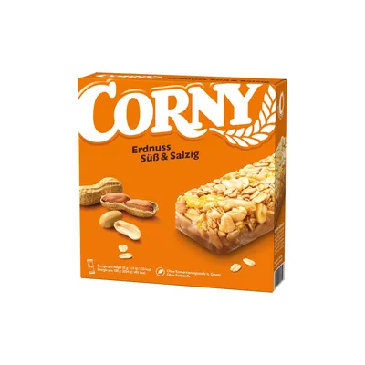 Produktbild von Corny Süss und Salzig Erdnuss Müsliriegel mit knackigen Nüssen 150g