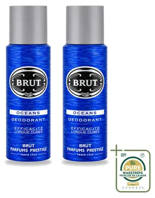 Zdjęcie produktu dla 2 sztuki dezodorantu w sprayu Brut Oceans - pojemność 200 ml - zestaw ekonomiczny