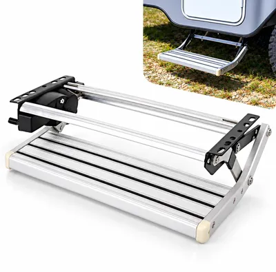 Klapptrittstufe für Wohnmobil, 200 kg, Aluminium, rutschfest, kompakt
