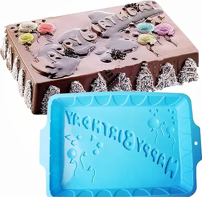 Obrázok produktu pre Silikónová forma na muffiny/koláčiky, vhodná na muffiny, cupcakes, koláče, puding, ľadové kocky a želé. Forma "Všetko najlepšie k narodeninám" na vytvorenie pôsobivých dezertov, kvalitná silikónová forma, náhodná farba