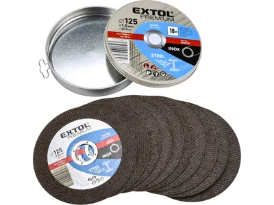 Obrázek produktu pro EXTOL PREMIUM 8808103 Řezný kotouč na ocel/nerez, 10 kusů, O 125x1,0x22,2mm