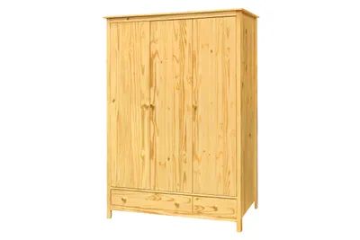 Produktbild von SIT Möbel Kleiderschrank | 3 Türen, 2 Schubladen | Kiefer-Holz massiv | Natur | B 144 x T 58 x H 190 cm | 19001-22 | Serie SCHRANK