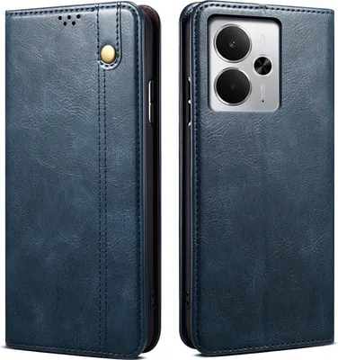 Immagine prodotto di Custodia per Realme 14 in pelle flip case portafoglio con funzione stand blu