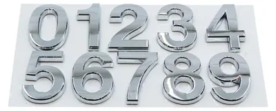 Image de Lot de 10 autocollants pour numéro de maison, 5 cm, argent