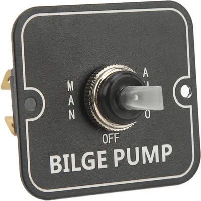 Produktbild von Bilgenpumpen-Steuerschalter, Aluminium, beleuchtet, automatisches Ausschalten, manuelles Bedienfeld für Boot, Marine, 12/24 V