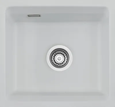 Produktbild von Flächenbündige Spüle KeraDomo KARA 51 F/o in ALU mit Handbetätigung / ab Schrankbreite 50 cm / Einbauspüle