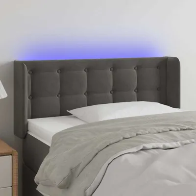 Produktbild von The Living Store LED Kopfteil Dunkelgrau 83x16x78/88 cm Samt