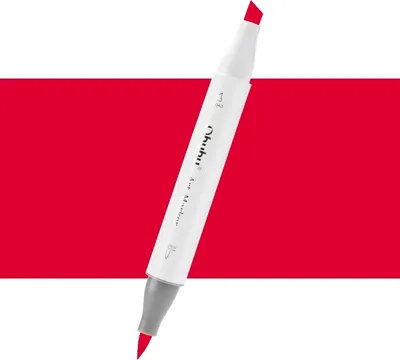Zdjęcie produktu dla OHUHU dwustronny marker alkoholowy Brush & Chisel, R8 Geranium
