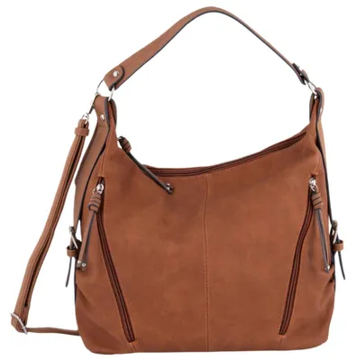 Image de TOM TAILOR - Sac bandoulière en simili cuir, modèle Caia Hobo, couleur cognac