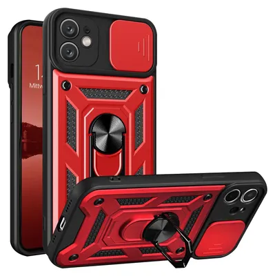 Produktbild von Armor Handyhülle für Apple iPhone 11 Kameraschutz Handy Panzer Case Cover Schutzhülle Outdoor Farbe: Rot