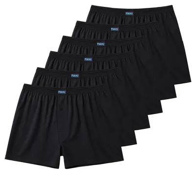 Produktbild von FALARY Weite Boxershorts Herren 6er Pack - 100% Baumwolle – Größe XXL, Schwarz