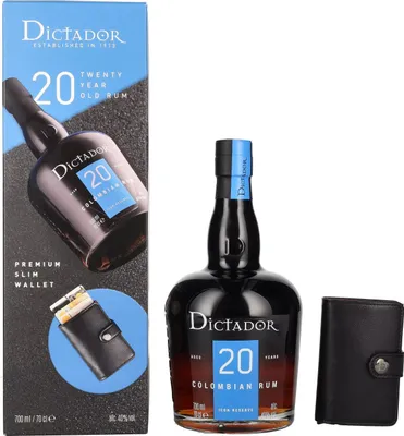 Image de Dictador 20 Years Old ICON RESERVE Colombian Rum 40% Vol. 0,7l en boîte cadeau avec Geldbörse