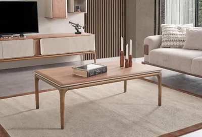 Image de Table basse design table basse moderne bois salon beige
