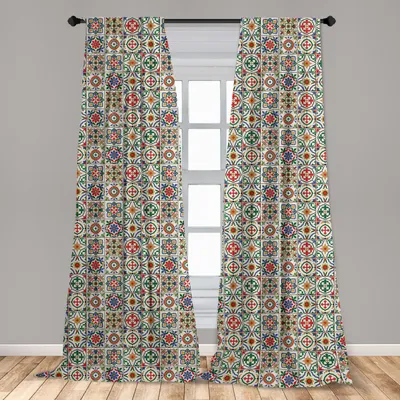 Zdjęcie produktu dla Abakuhaus, zasłony okienne, dekoracyjny motyw liści, zestaw 2 sztuk, 150 x 245 cm