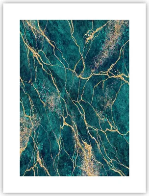 Produktbild von Poster - Poster ohne Rahmen - Abstraktion Gold Türkis - 30x40 cm - Wand Bild - Wanddeko - Wandbilder - Kunstposter - Wandposter - Bilder - Kunstdruck - Wanddekoration - Wandbild - P2XPA30x40-4564