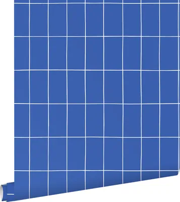 Produktbild von ESTAhome Tapete kleine Fliesen Königsblau und Weiß 53 cm x 10.05 m