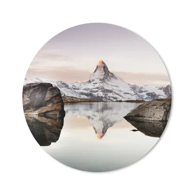 Produktbild von MuchoWow® Mauspad Mousepad Blick vom Stellisee auf das Matterhorn in der Schweiz 20x20 cm - Mousepads - Maus Mat - Pad - Mausunterlage - Schreibtischmatte