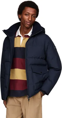 Produktbild von Tommy Hilfiger Herren Pufferjacke Rockie Utility mit Kapuze, Blau (Desert Sky),