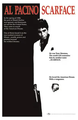 Obrázek produktu pro Scarface – „Movie Cover“ Maxi-Poster CD1380 (jednotná velikost) (černá/bílá)