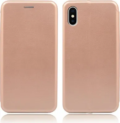 Produktbild von Handy Schutz Hülle für Apple iPhone X / iPhone XS Handytasche mit Magnetdeckel Kartenfach und Standfunktion Klapphülle Rosegold