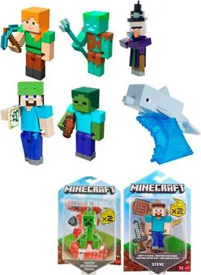 Produktbild von Minecraft Craft-A-Block Figuren aus dem Sortiment, authentischer Charakter aus dem Videospiel, 6 Jahr(e), Gemischte Farben, Kunststoff