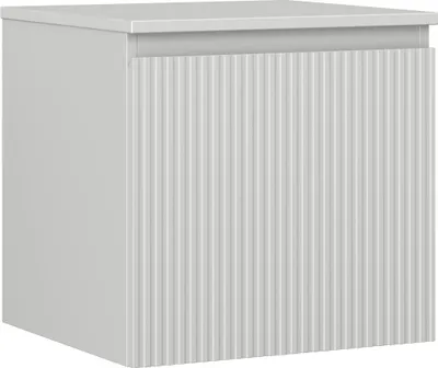 Produktbild von Mexen Rivel Badezimmer-Unterschrank 50 cm mit Arbeitsplatte, 1 Schublade, geriffelt, grau matt - 91A20-05047-1-BFC62