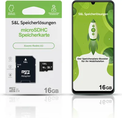 Produktbild von microSD Speicherkarte S&L für Xiaomi Redmi A3 - Speicherkapazität: 16 GB