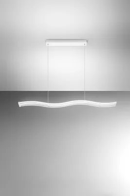 Obrázek produktu pro Moderní lustr Bend z kovu a bílého hliníku s LED osvětlením a stmívačem