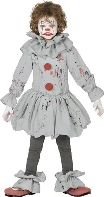 Productafbeelding van Fiestas Guirca - Clownkostuum voor kinderen, set FG1474 (116) (Grijs/Rood)