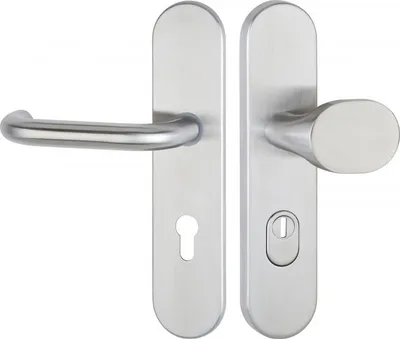 Produktbild von Hermat Langschild-Garnitur 1801 BASIC 01 ZA (Ausführung: Klinke-Knauf, Entfernung: 72 mm) Ausführung: Klinke-Knauf Entfernung: 72 mm
