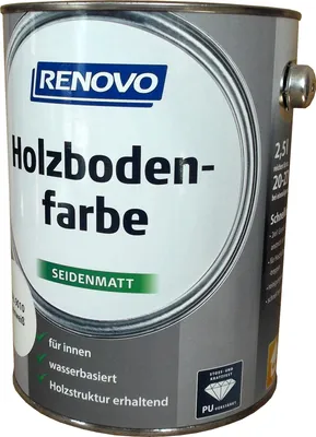 Produktbild von RENOVO HOLZBODENFARBE SEIDENMATT 2,5 L FARBWAHL, Farbe:9010 Reinweiss