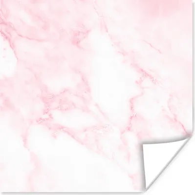 Produktbild von MuchoWow® Poster Marmor - Weiß - Rosa - Chic - Marmoroptik 75x75 cm - Wand Dekoration