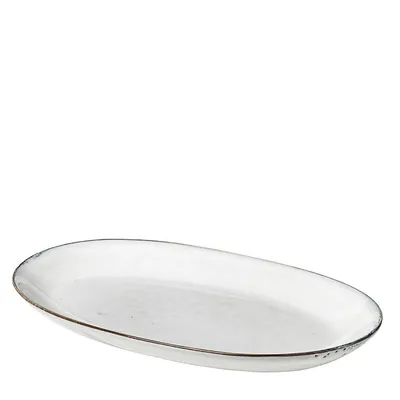 Produktbild von Broste Copenhagen Servierplatte oval Nordic Sand 30 cm Steingut sand