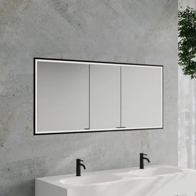 Productafbeelding van Kronenbach Cube 2.0 spiegelkast, 160 cm, inbouwmodel, met 3 deuren