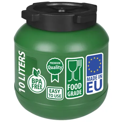 Produktbild von Weithalsfass Futtertonne Fasssilage Regen Fass Gepäcktonne 10 Liter mit Deckel grün