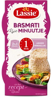 Immagine prodotto di Lassie Basmati Rice Minute 250 g – riso aromatico a chicco lungo, preparazione veloce