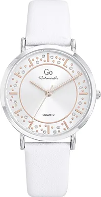 Productafbeelding van Dameshorloge, lederen band, model Mademoiselle, wit, analoog, quartz, UGO699529