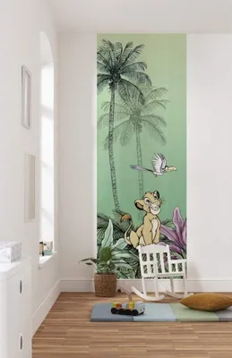Immagine prodotto di Carta da parati in tessuto non tessuto Komar "Jungle Simba" - dimensioni: 100 x 280 cm (larghezza x altezza), 2 pannelli