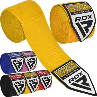 Produktbild von RDX Boxbandagen für Kinder, 2,5 m, Innenhandschuhe, elastische Daumenschlaufen, Junior-Unterziehhandschuhe, Hand- und Faustschutz, Handgelenkstützgurte, Muay Thai, MMA, Kickboxen, Kampfsport, Speedbag, Schlagtraining