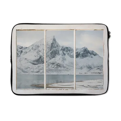 Produktbild von MuchoWow® Laptop Hülle 13 Zoll Ansicht - Landschaft - Schnee Laptoptasche - Laptophülle - Sleeve - Rundumschutz