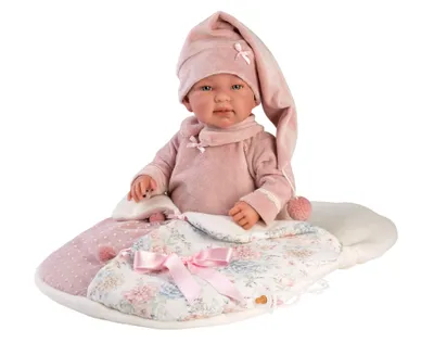 Image de M. Llorens Poupée bébé Tina, 44 cm avec corps en tissu et voix