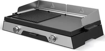 Immagine prodotto di Plancha elettrica 2200w piastra in acciaio inox 52 x 31,5 cm Kitchen chef PLANCHADUO2200