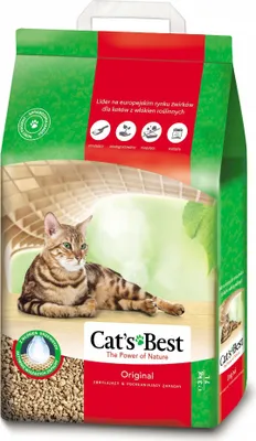 Produktbild von Cat's Best Original pflanzliches Katzenstreu Klumpstreu 7L (4,3 kg) Naturholzfasern nimmt bis zu 7-fache seines eigenen Volumens in Feuchtigkeit auf