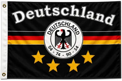Produktbild von Flagge DEUTSCHLAND 7 4 Sterne schwarz 250 x 150cm, Stoffgewicht ca. 100 g/m² -Fahne- Hissfahne- Hissflagge - Sturmflagge -zum hissen - - keine billige Chinaqualität