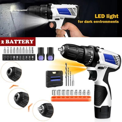 Obrázek produktu pro Aku vrtačka/šroubovák - 12 V - Bezuhlíkový motor - 45 Nm točivý moment - 2 × 1,5 Ah baterie - 18+1 stupňů točivého momentu - 2 rychlosti