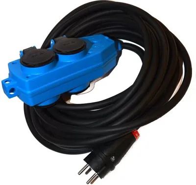 Produktbild von Hilark Electric Cable H07RN-F 3g2,5 mm (3x2,5 mm) Verlängerungskabel mit blauem Schuko-Steckdosenblock Professional 40 Meter