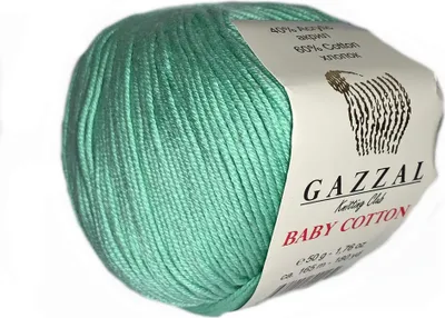 Produktbild von Gazzal Baby Baumwolle Strickwolle Baumwolle Acryl 50g 165m Minzgrün Modell 3425
